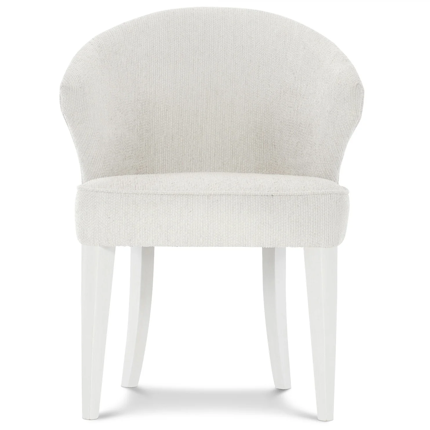 Bernhardt Silhouette Collection White Upholstered Dining Armchair - Image 4