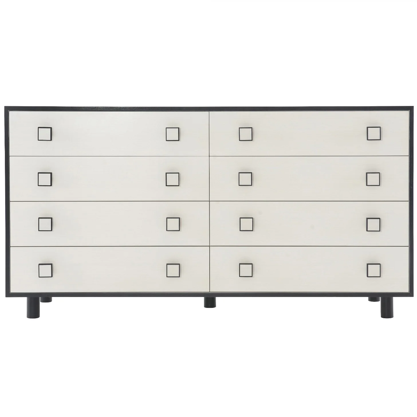 Bernhardt Silhouette Collection Eight Drawer Dresser ~ Onyx and Eggshell Two Tone Finish - Image 3