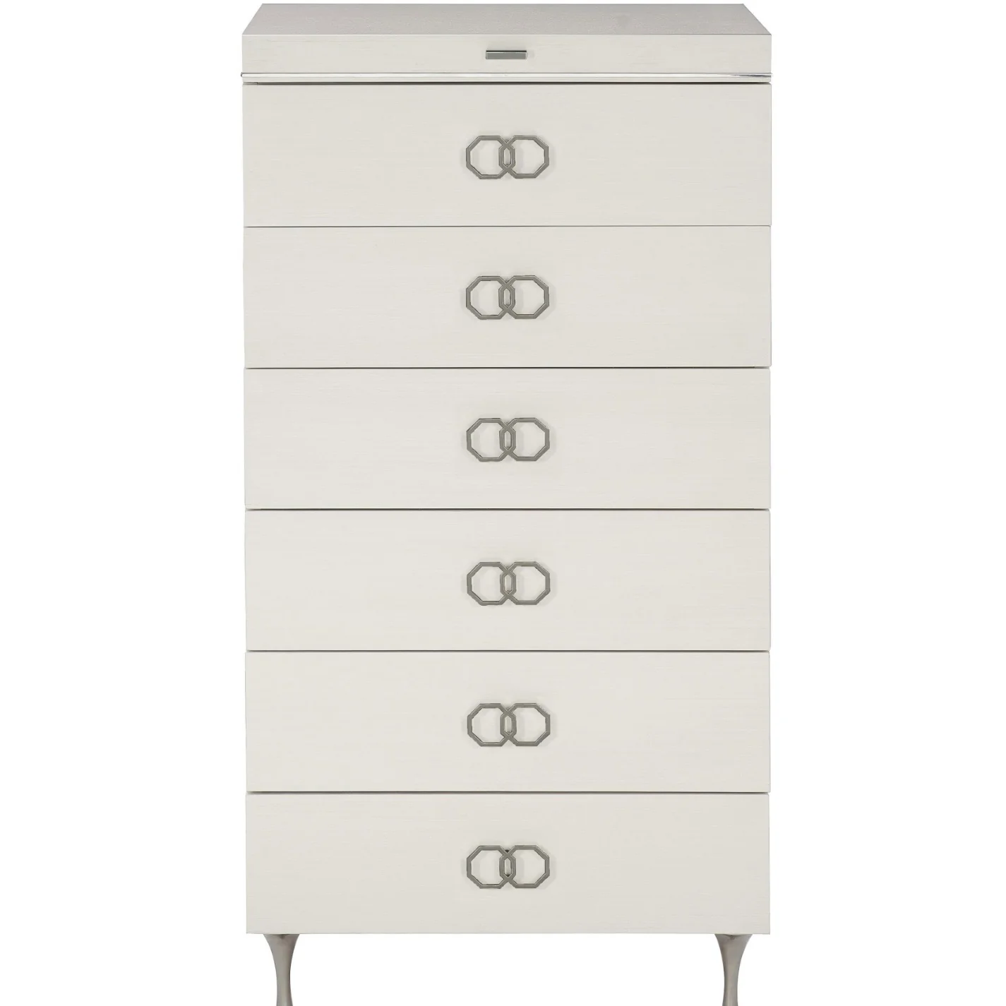 Bernhardt Silhouette Collection Six Drawer Tall Dresser ~ Onyx and Eggshell Two Tone Finish - Image 3