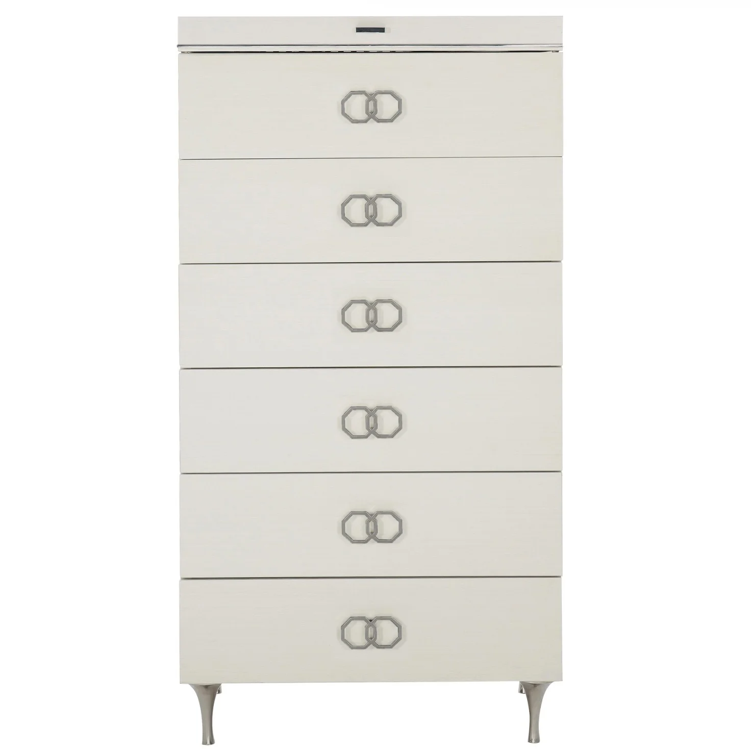 Bernhardt Silhouette Collection Six Drawer Tall Dresser ~ Onyx and Eggshell Two Tone Finish - Image 4