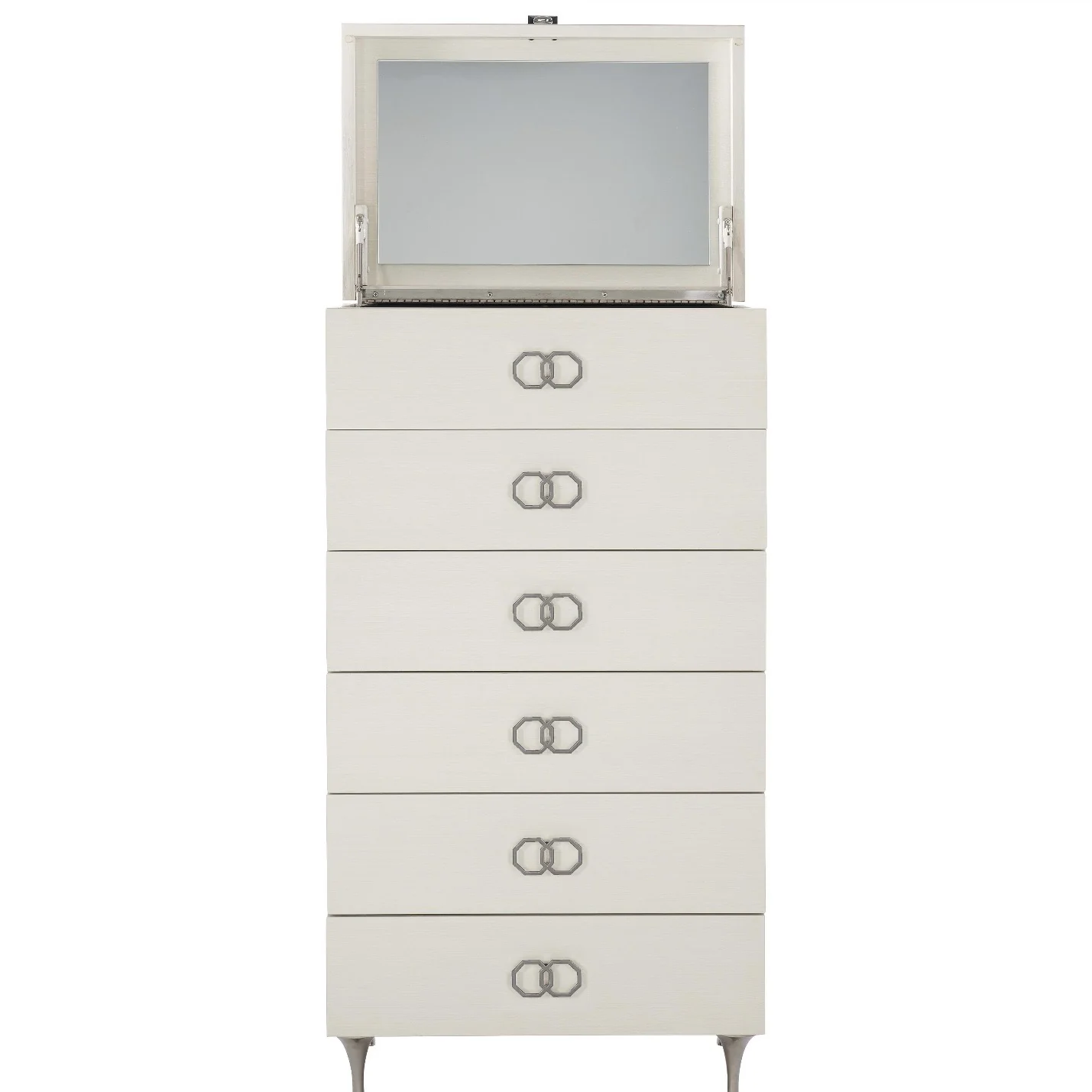 Bernhardt Silhouette Collection Six Drawer Tall Dresser ~ Onyx and Eggshell Two Tone Finish - Image 5