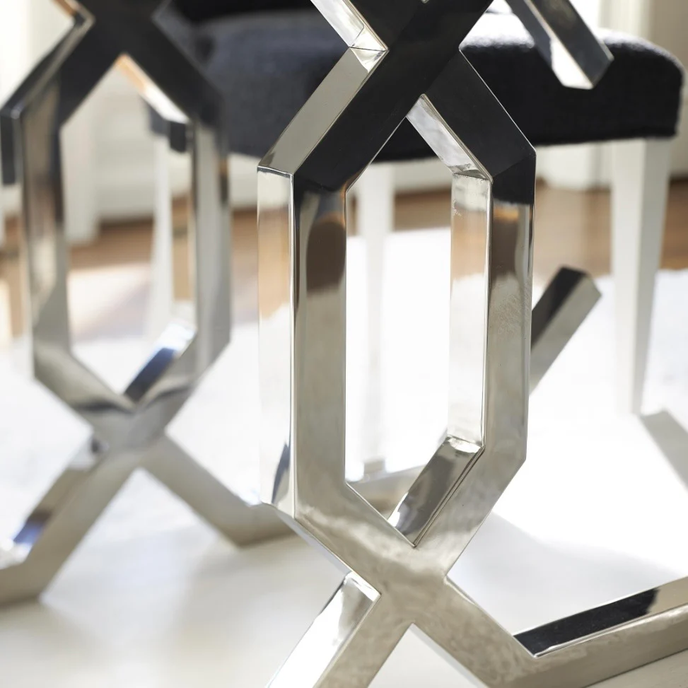 Bernhardt Silhouette Collection Rectangular Dining Table With Sculptural Steel Base - Image 11