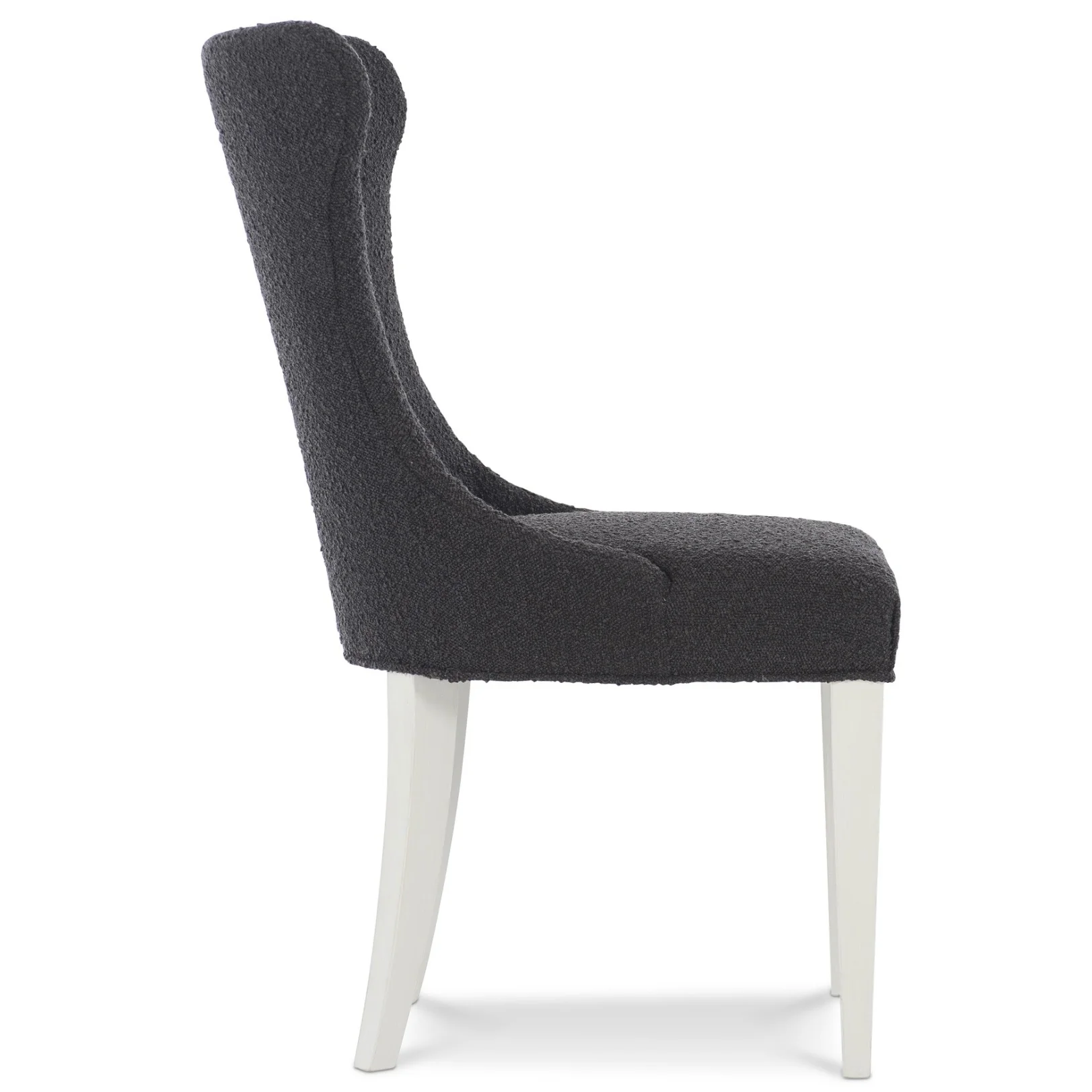Bernhardt Silhouette Collection Tufted Side Dining Chair ~ Dark Boucle Upholstery - Image 3