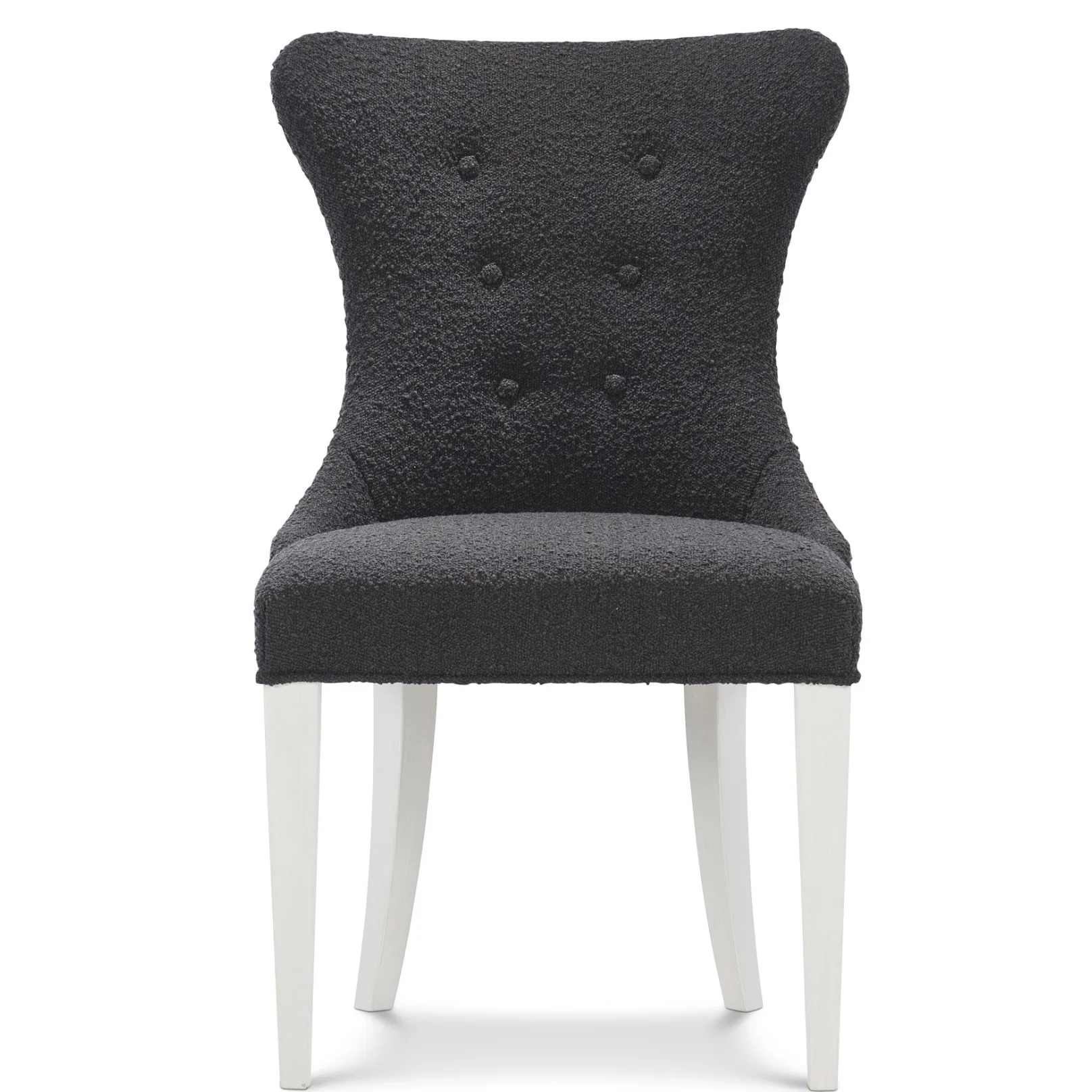Bernhardt Silhouette Collection Tufted Side Dining Chair ~ Dark Boucle Upholstery - Image 4