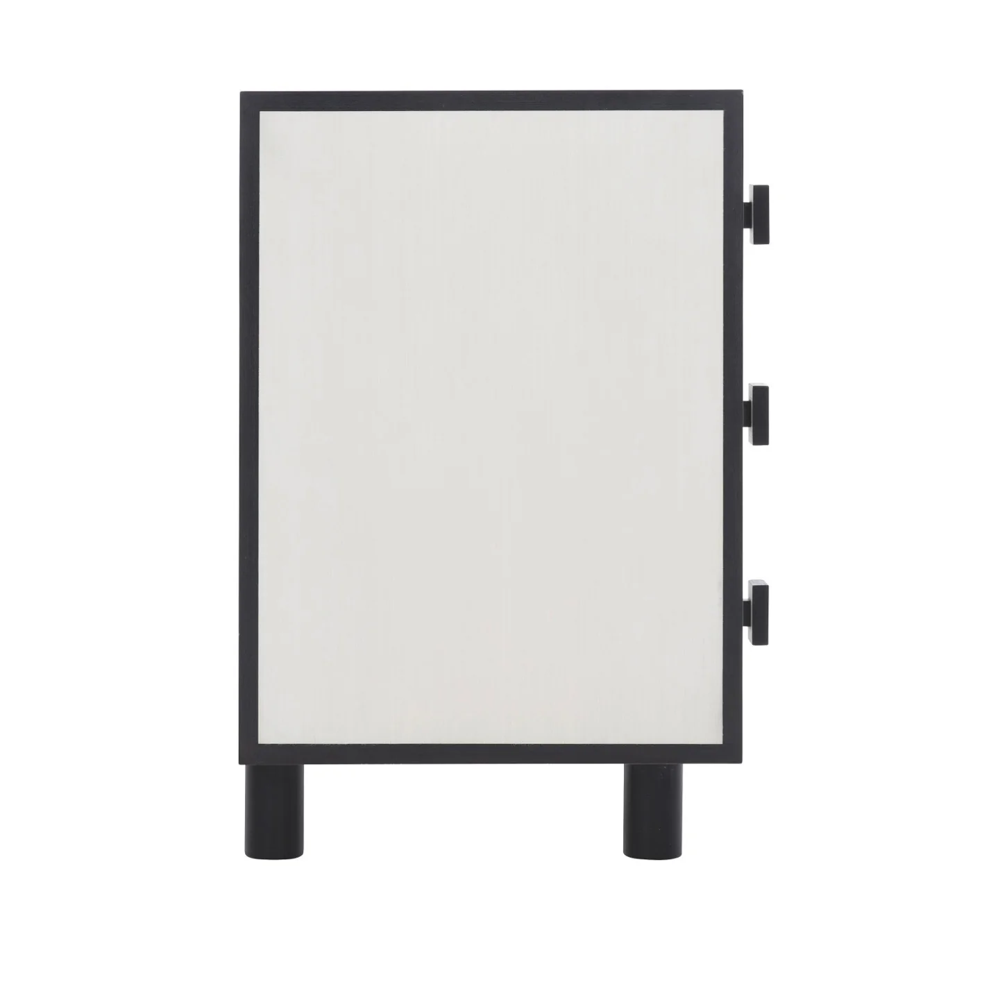 Bernhardt Silhouette Collection Three Drawer Nightstand ~Onyx and Eggshell Two Tone Finish - Image 5