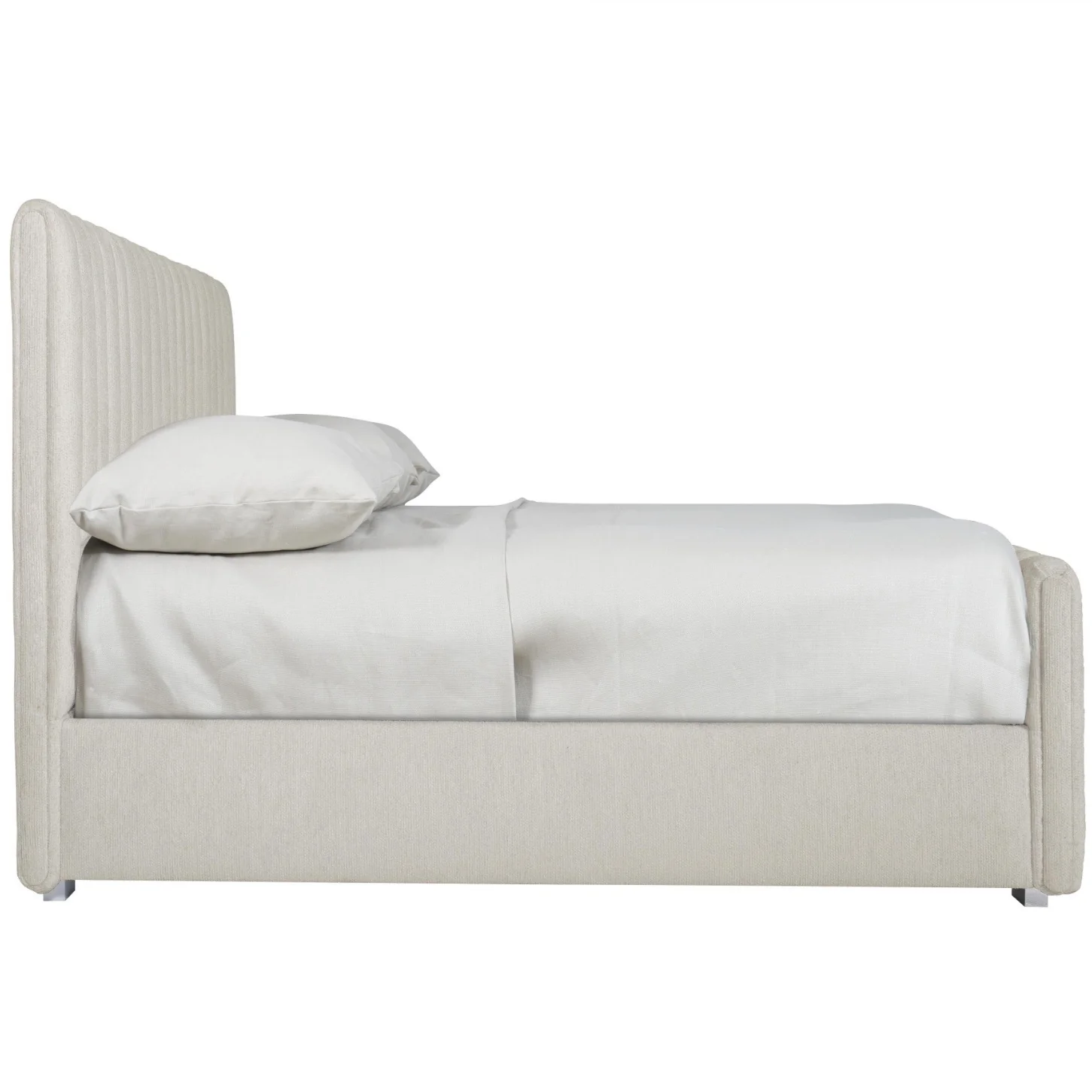 Bernhardt Silhouette Collection Cream Channeled Upholstered Panel Bed ~ Available in Queen And King Sizes - Image 4