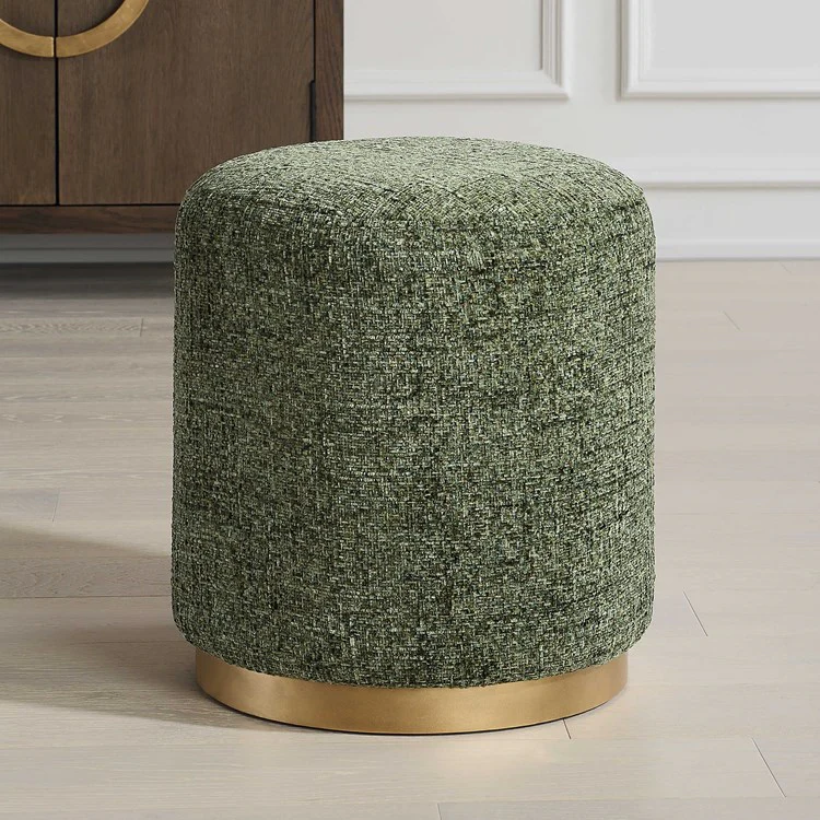 Casa Bella Living Textured Forest Green Ottoman - Image 3
