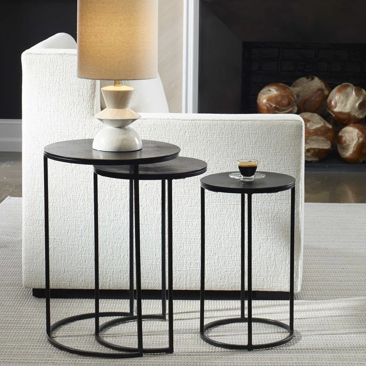 Casa Bella Living Set Of Three Iron Nesting Tables - Image 3