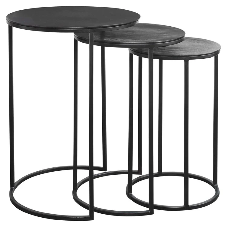 Casa Bella Living Set Of Three Iron Nesting Tables - Image 4