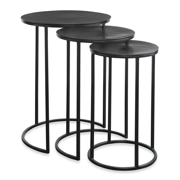 Casa Bella Living Set Of Three Iron Nesting Tables - Image 5