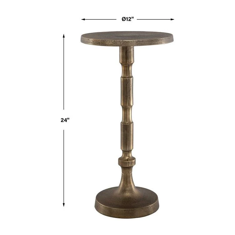 Casa Bella Living Antique Brass Drink Table - Image 5