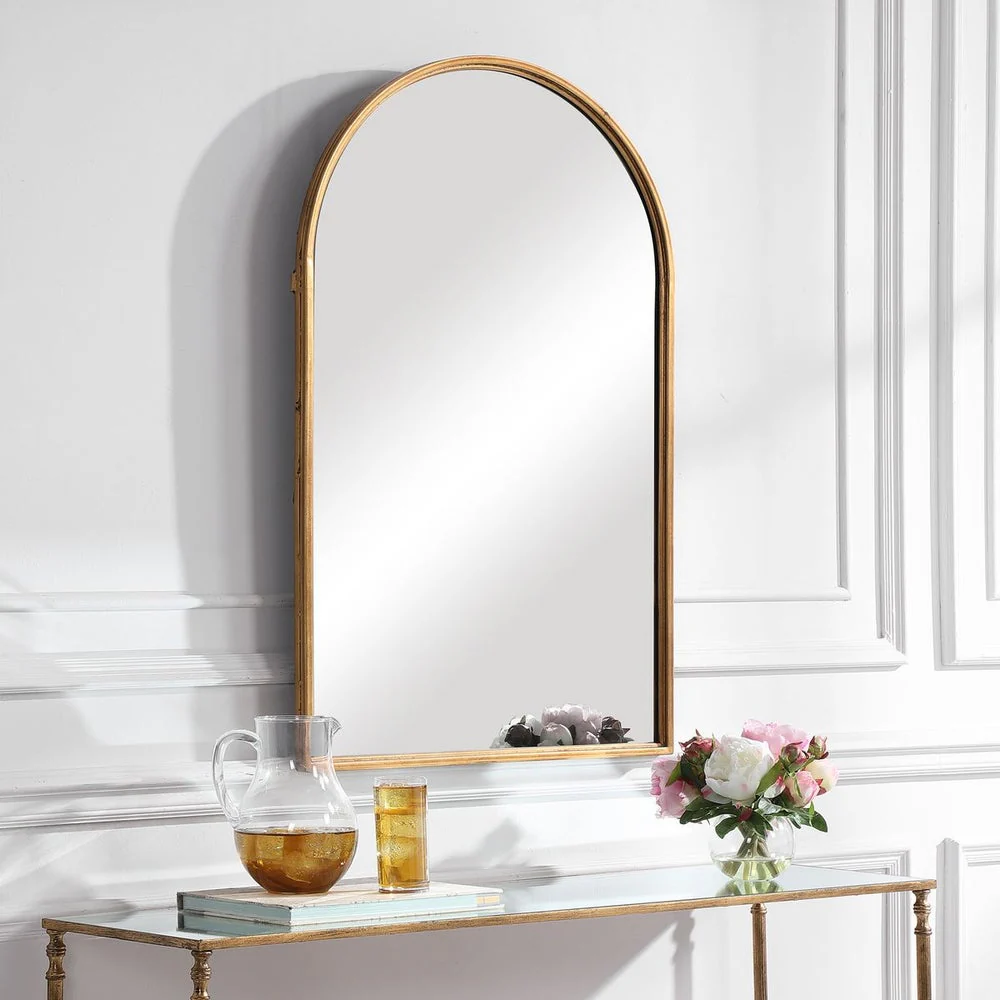 Casa Bella Living Antique Gold Leaf Arch Mirror - Image 3