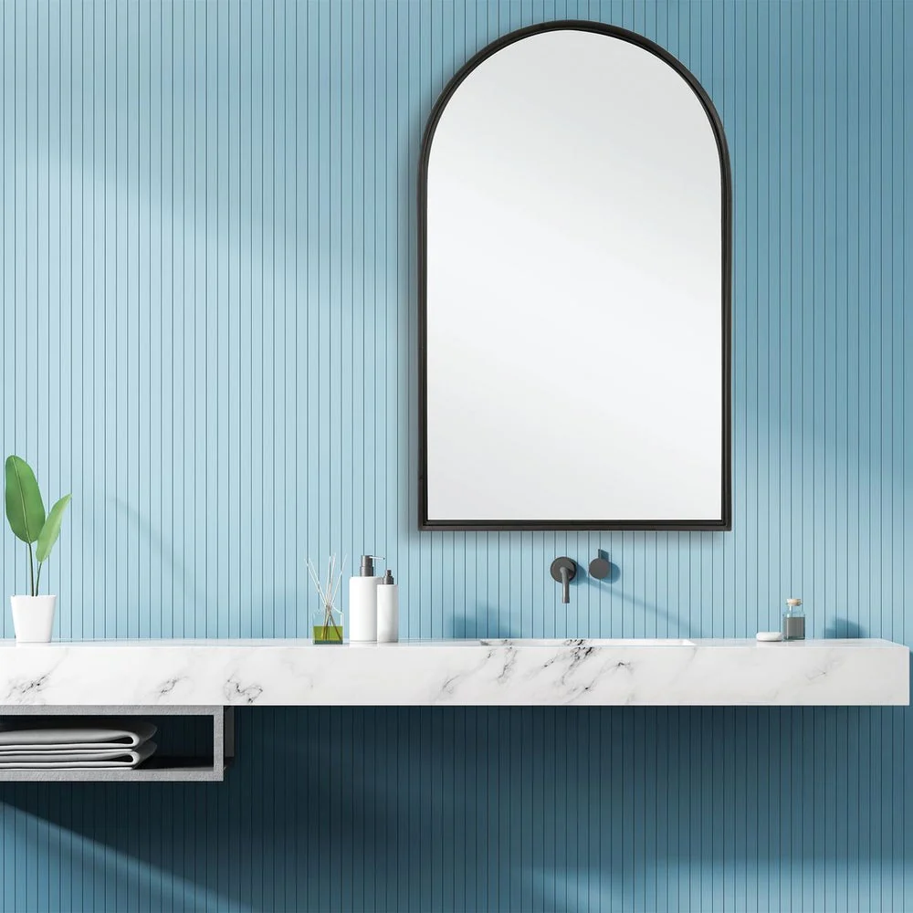 Casa Bella Living Simple Matte Black Arch Mirror - Image 5