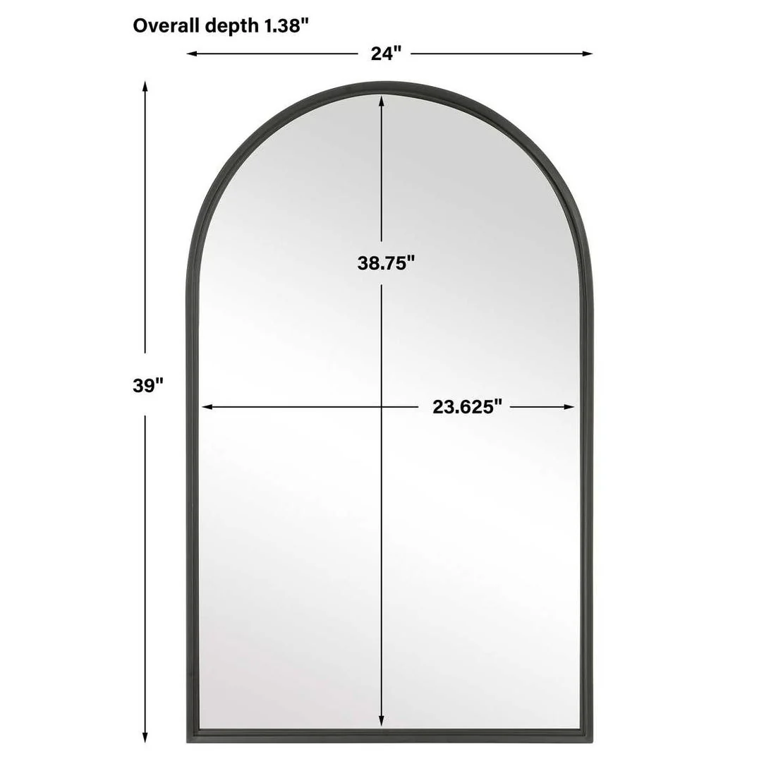 Casa Bella Living Simple Matte Black Arch Mirror - Image 9