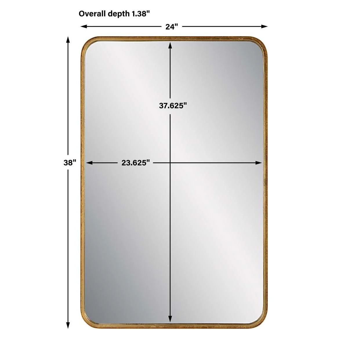 Casa Bella Living Rounded Corners Finished With Gold Leaf Mirror - Image 6
