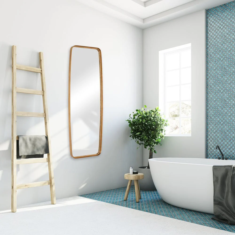 Casa Bella Living Tall Gold Leaf Mirror With Rounded Corners - Image 3