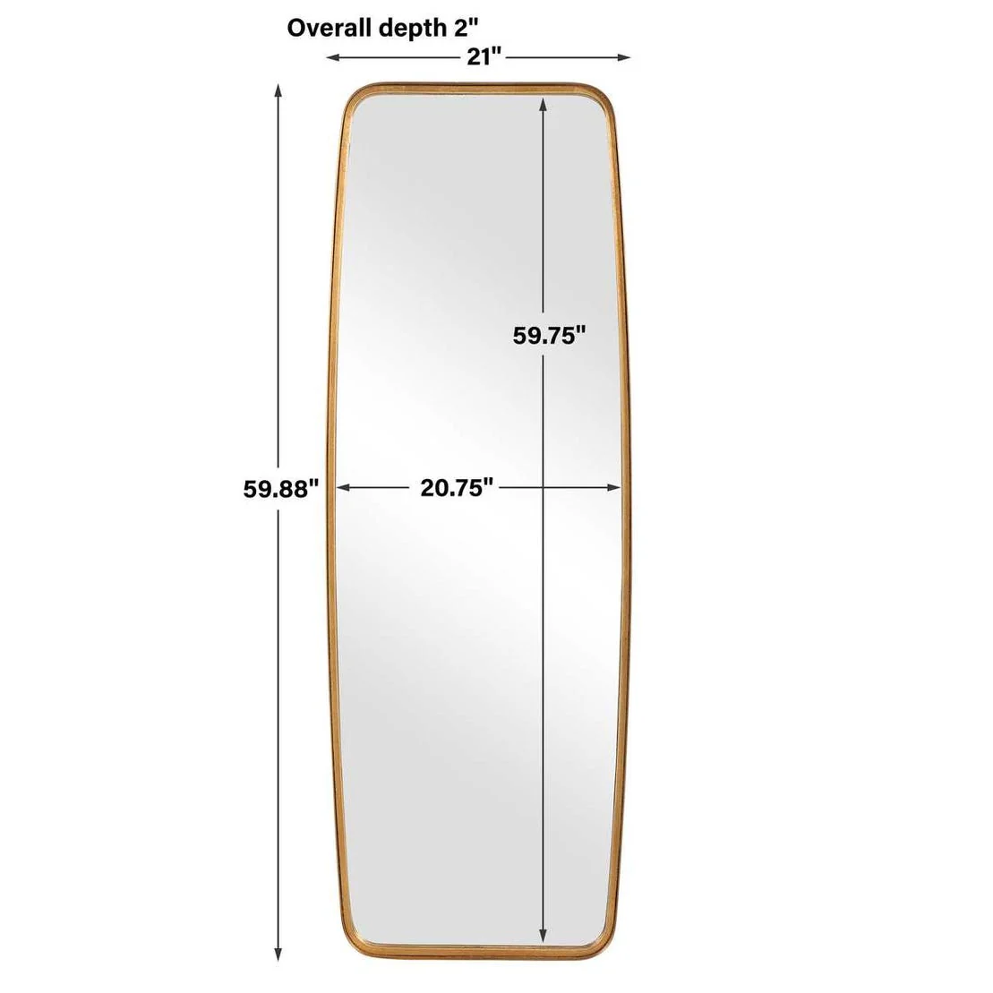 Casa Bella Living Tall Gold Leaf Mirror With Rounded Corners - Image 8