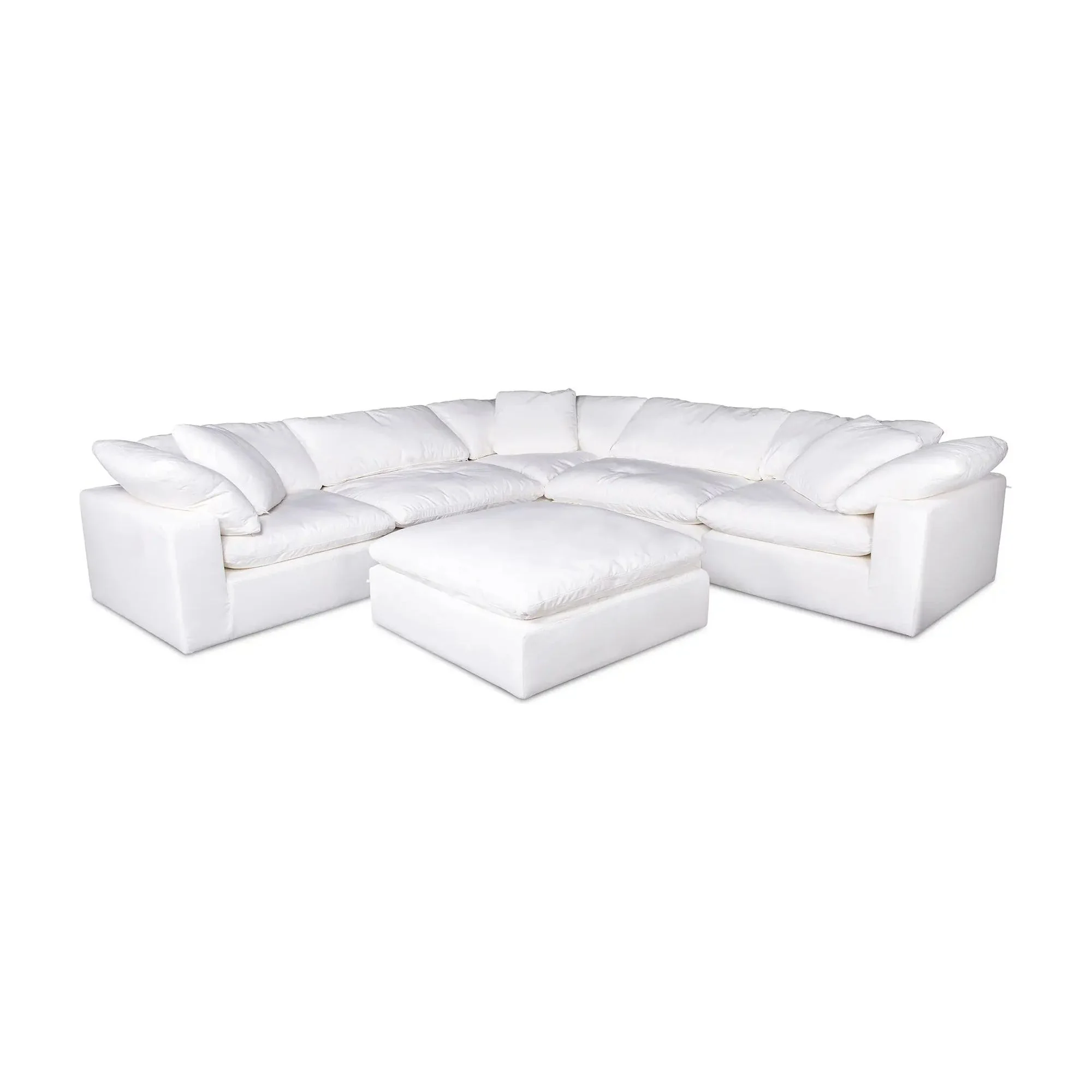 Moe’s Home Collection Clay Cream White Performance Fabric Ottoman - Image 10