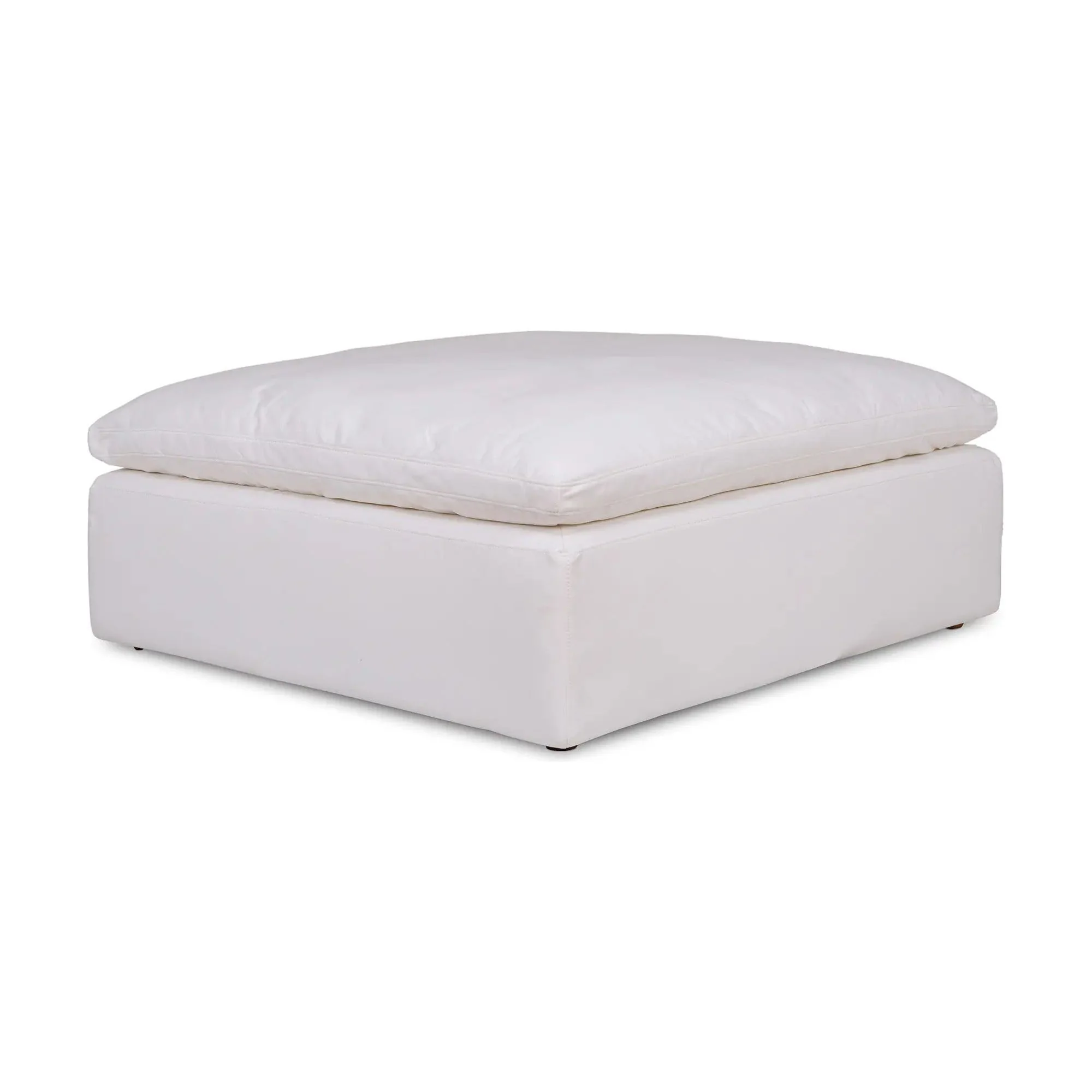 Moe’s Home Collection Clay Cream White Performance Fabric Ottoman - Image 6