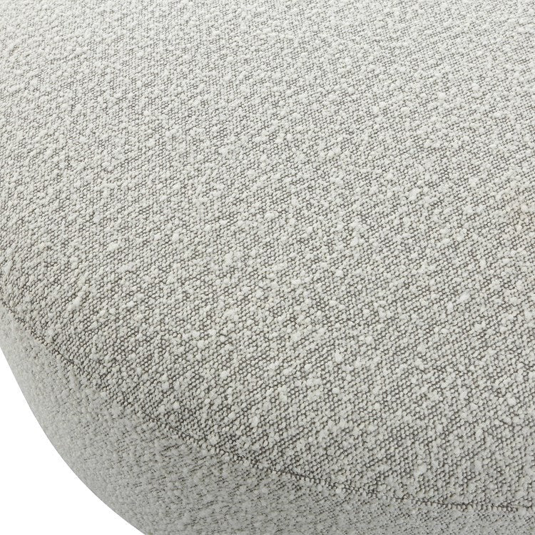 Uttermost Avila Ivory & Gray Boucle Fabric Round Ottoman - Image 3