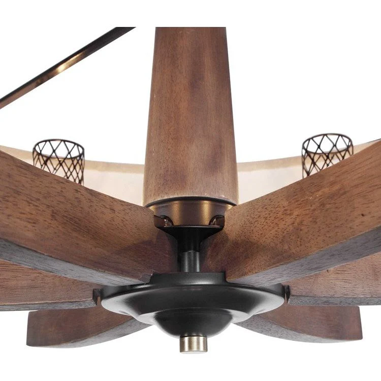 Uttermost Woodall Oatmeal Linen Shade with Curved Wood 6 Light Chandelier - Image 7