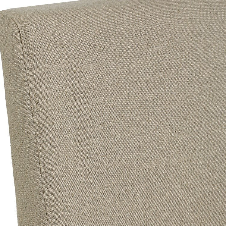 Uttermost Coley Tan Linen Performance Fabric Slipcovered Armless Chair With Pillow - Image 4