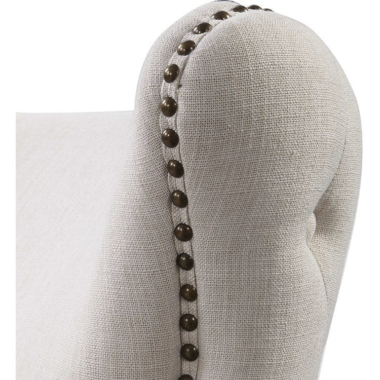 Uttermost Donya Cream Linen Accent Chair With Button Tufted Back - Image 7