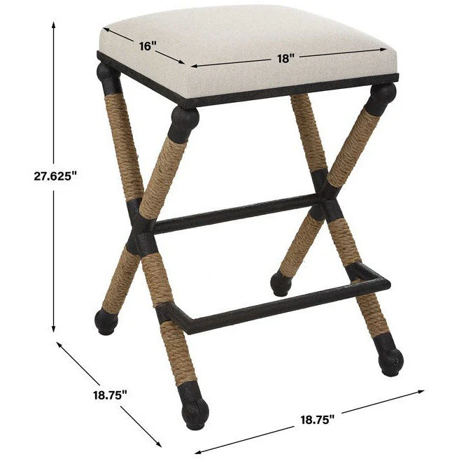 Uttermost Firth Oatmeal Performance Fabric Counter Stool - Image 8