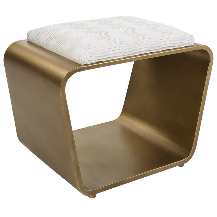 Uttermost Hoop Contemporary Gold Metal Bench - Image 3
