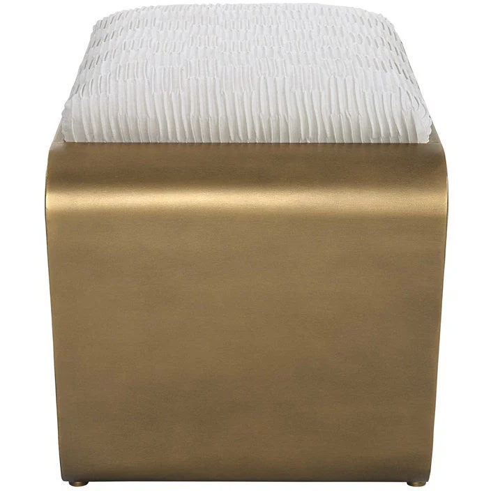 Uttermost Hoop Contemporary Gold Metal Bench - Image 4