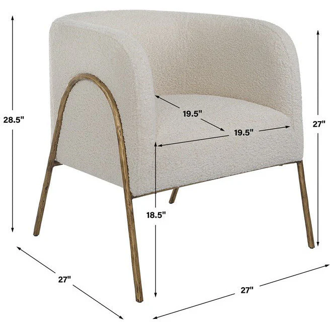 Uttermost Jacobsen Off-White Faux Shearling Barrel Accent Chair - Image 10