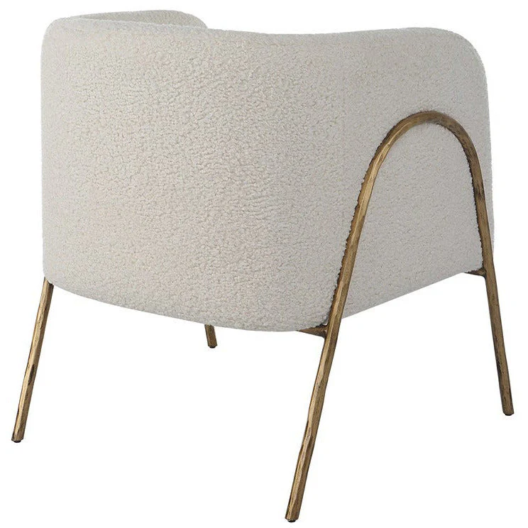 Uttermost Jacobsen Off-White Faux Shearling Barrel Accent Chair - Image 3