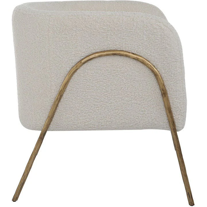 Uttermost Jacobsen Off-White Faux Shearling Barrel Accent Chair - Image 5