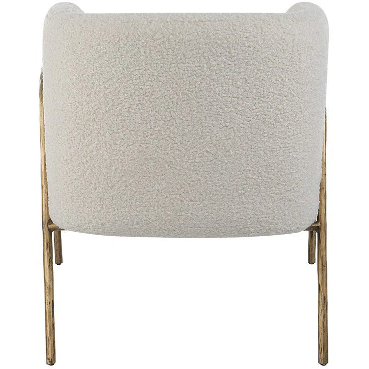 Uttermost Jacobsen Off-White Faux Shearling Barrel Accent Chair - Image 6