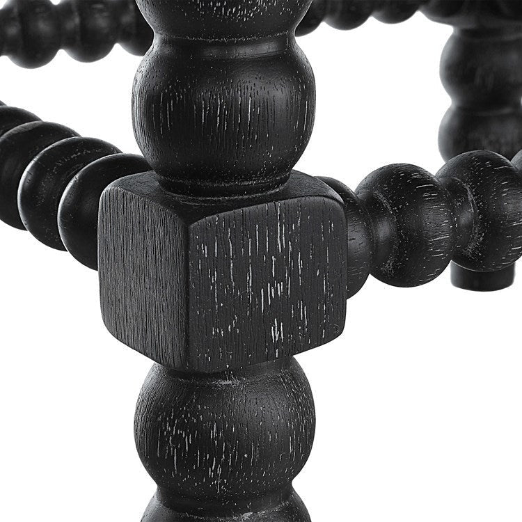 Uttermost Pryce White Performance Fabric Counter Stool With Black Wood Spindle Legs - Image 8