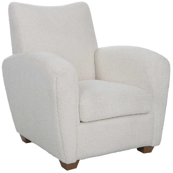 Uttermost Teddy Off-White Faux Shearling Accent Chair - Image 3