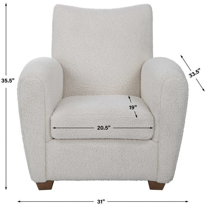 Uttermost Teddy Off-White Faux Shearling Accent Chair - Image 8