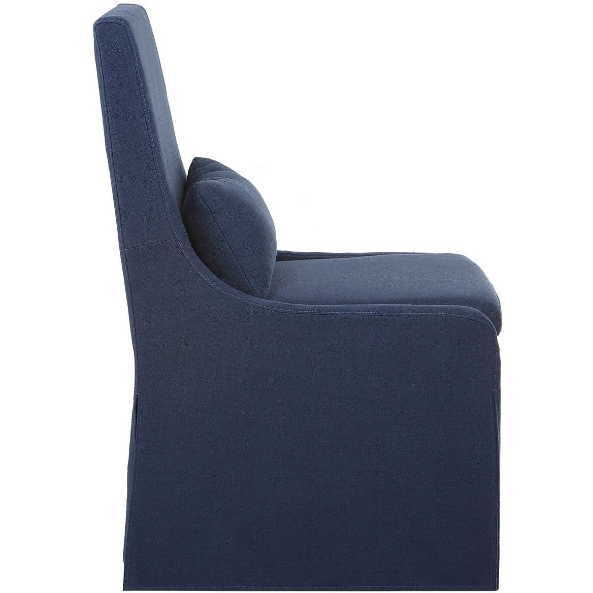 Uttermost Coley Denim Blue Linen Performance Fabric Slipcovered Armless Chair With Pillow - Image 5