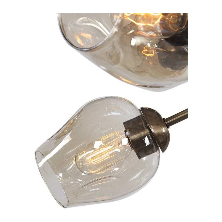 Uttermost Chet Amber Dimpled Glass Shades with Antique Brass Finish 12 Light Chandelier - Image 6