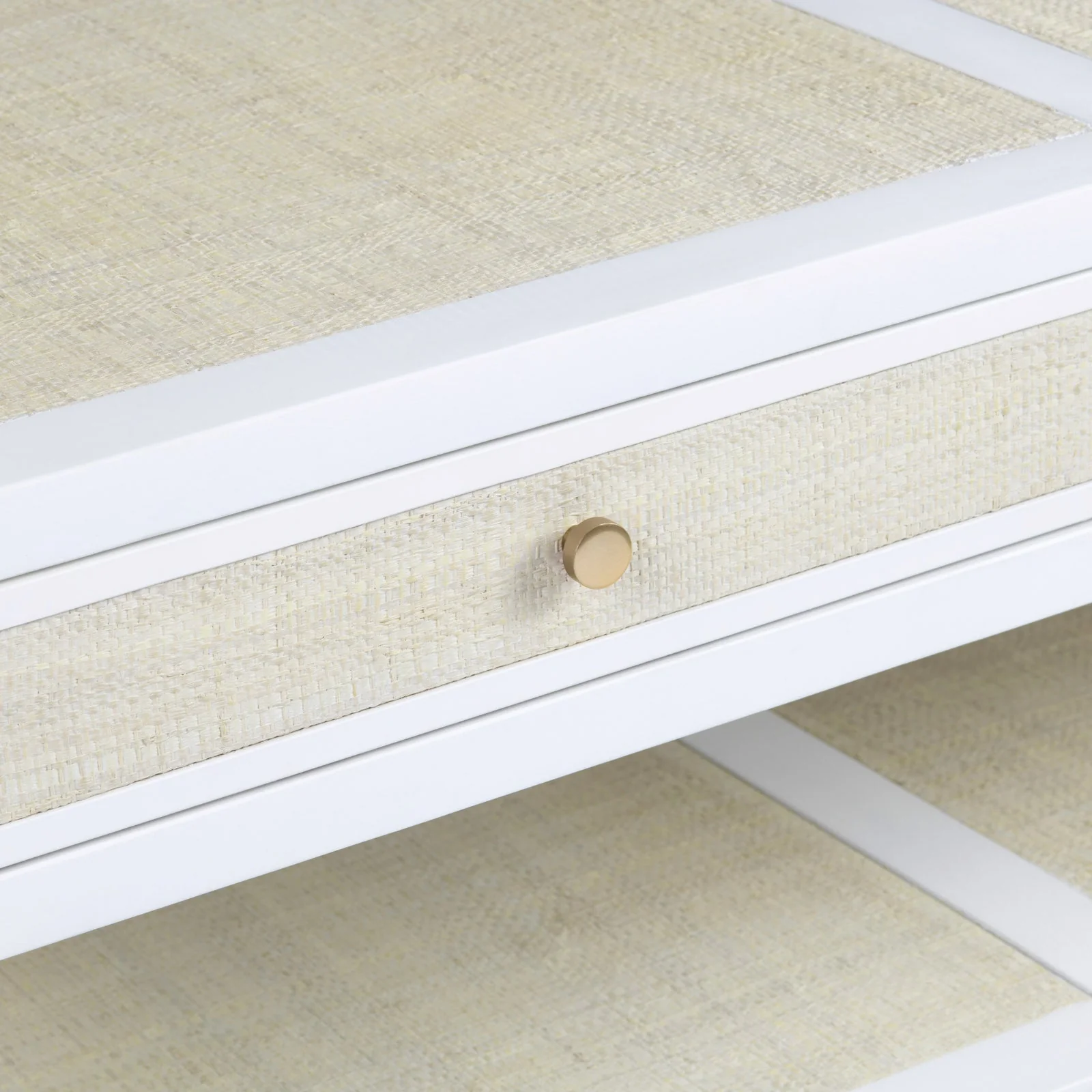 Crestview Collection Sandy Shores White Wood and Rattan Coffee Table - Image 6