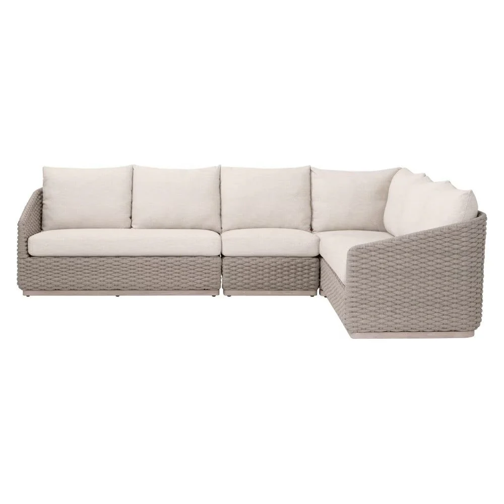 Essentials For Living Caspian Outdoor Modular Corner Sofa ~ Performance Ecru Weave - Image 3