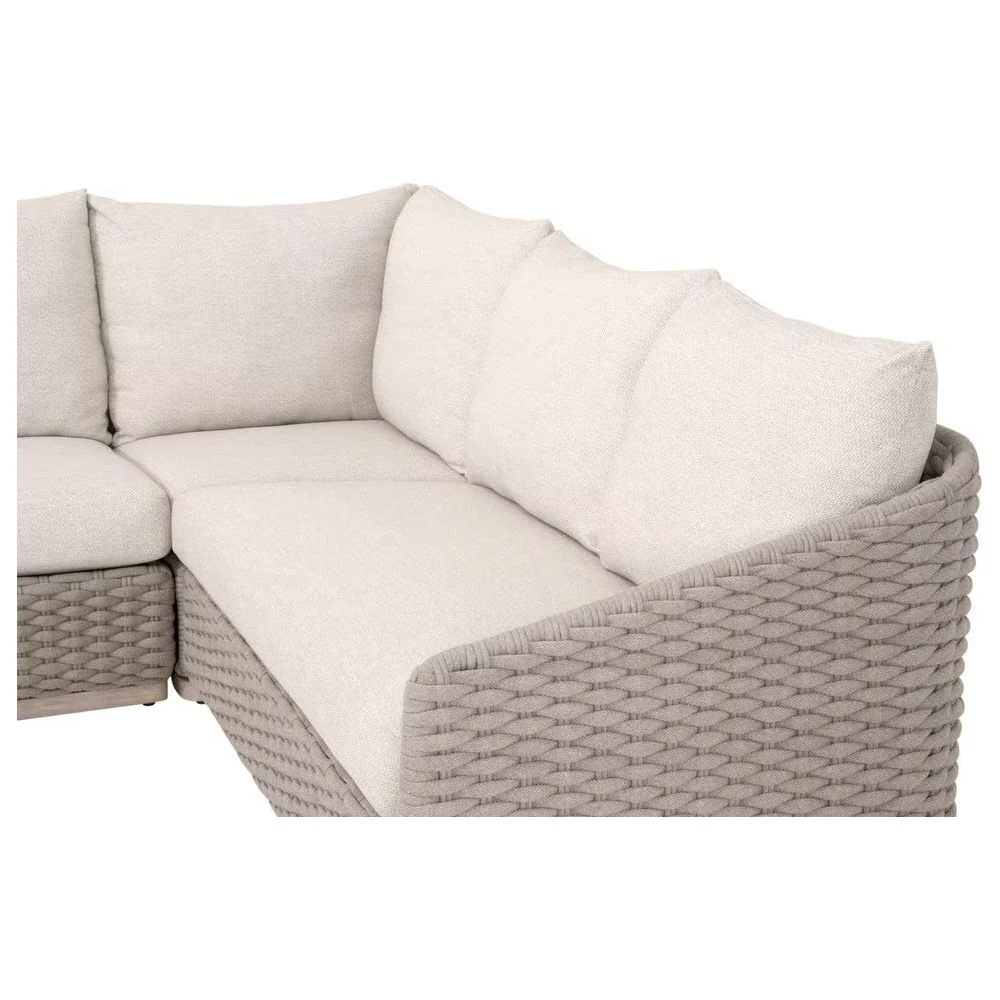 Essentials For Living Caspian Outdoor Modular Corner Sofa ~ Performance Ecru Weave - Image 5