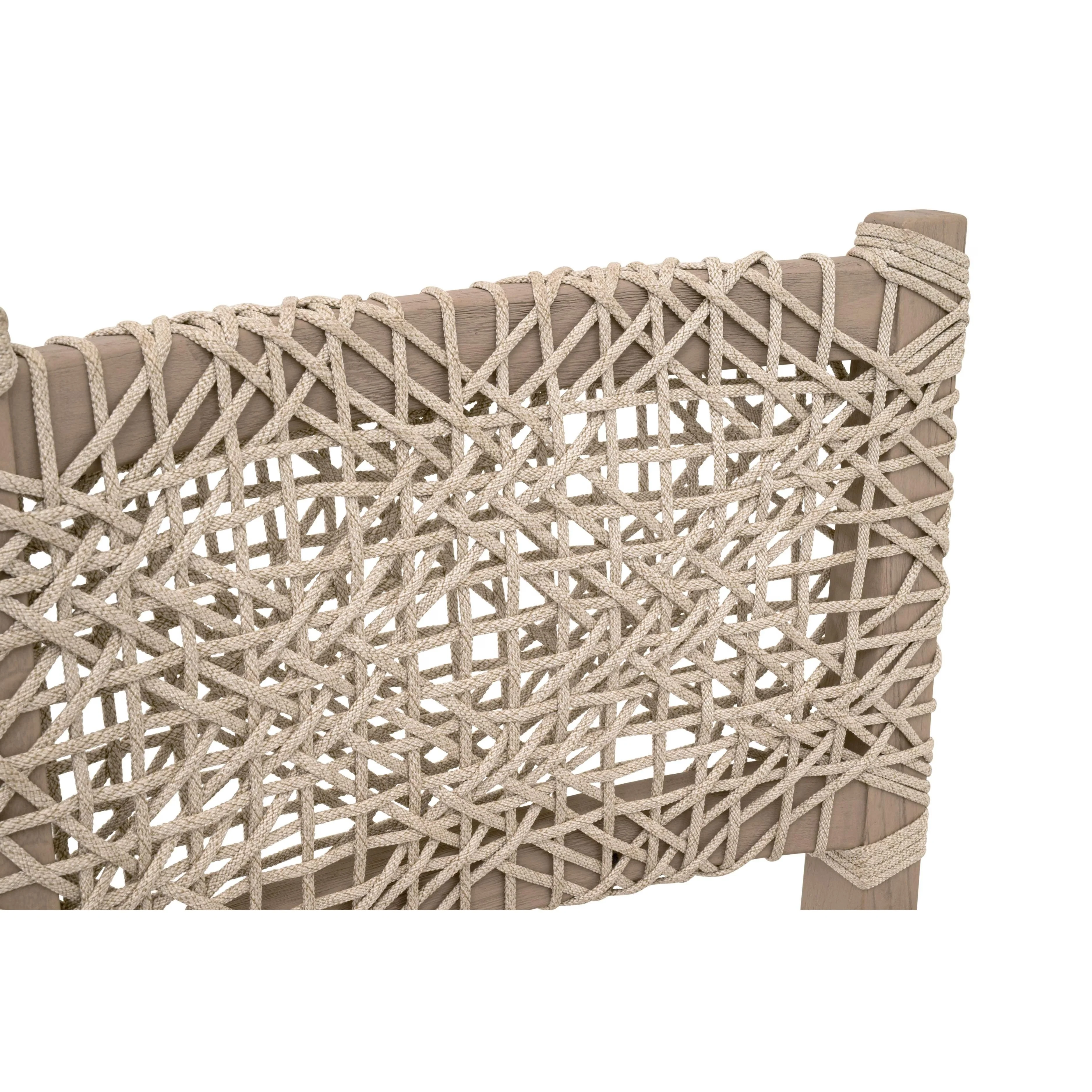 Essentials For Living Costa Outdoor Counter Stool ~ Oat Flat Rope, Performance Ecru Weave, Washed Ever Teak - Image 7