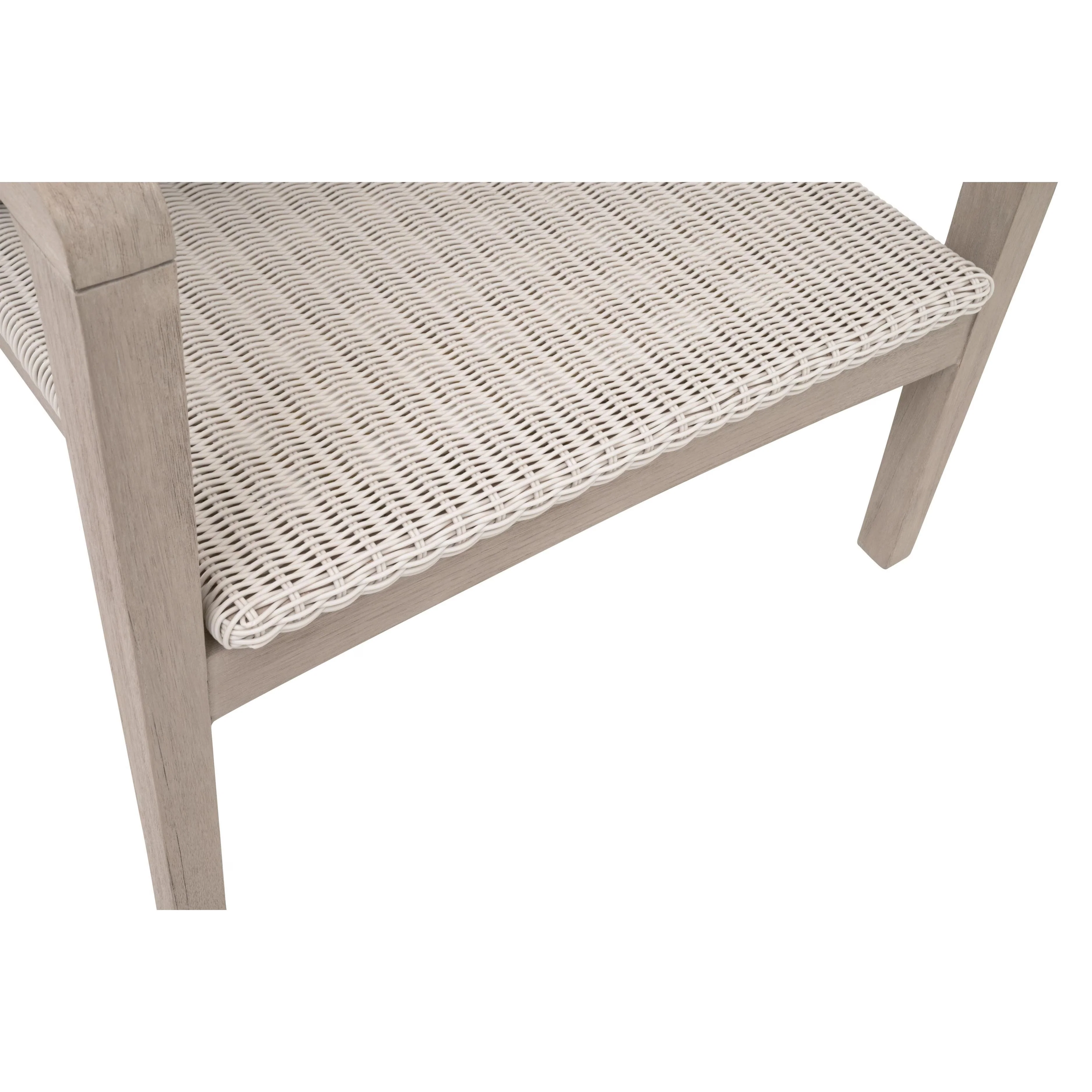Essentials For Living Lucia Outdoor Club Chair ~ Pure White Synthetic Wicker, Performance Stone, Washed Ever Teak - Image 9