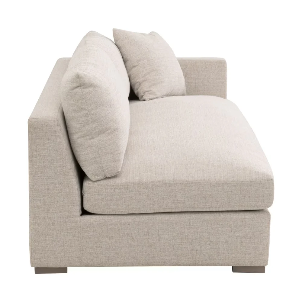 Essentials For Living Newport Outdoor Modular 2- Seat Right Track Arm Sofa ~ LiveSmart Shapiro-Sand With Desert Accoya Legs - Image 3