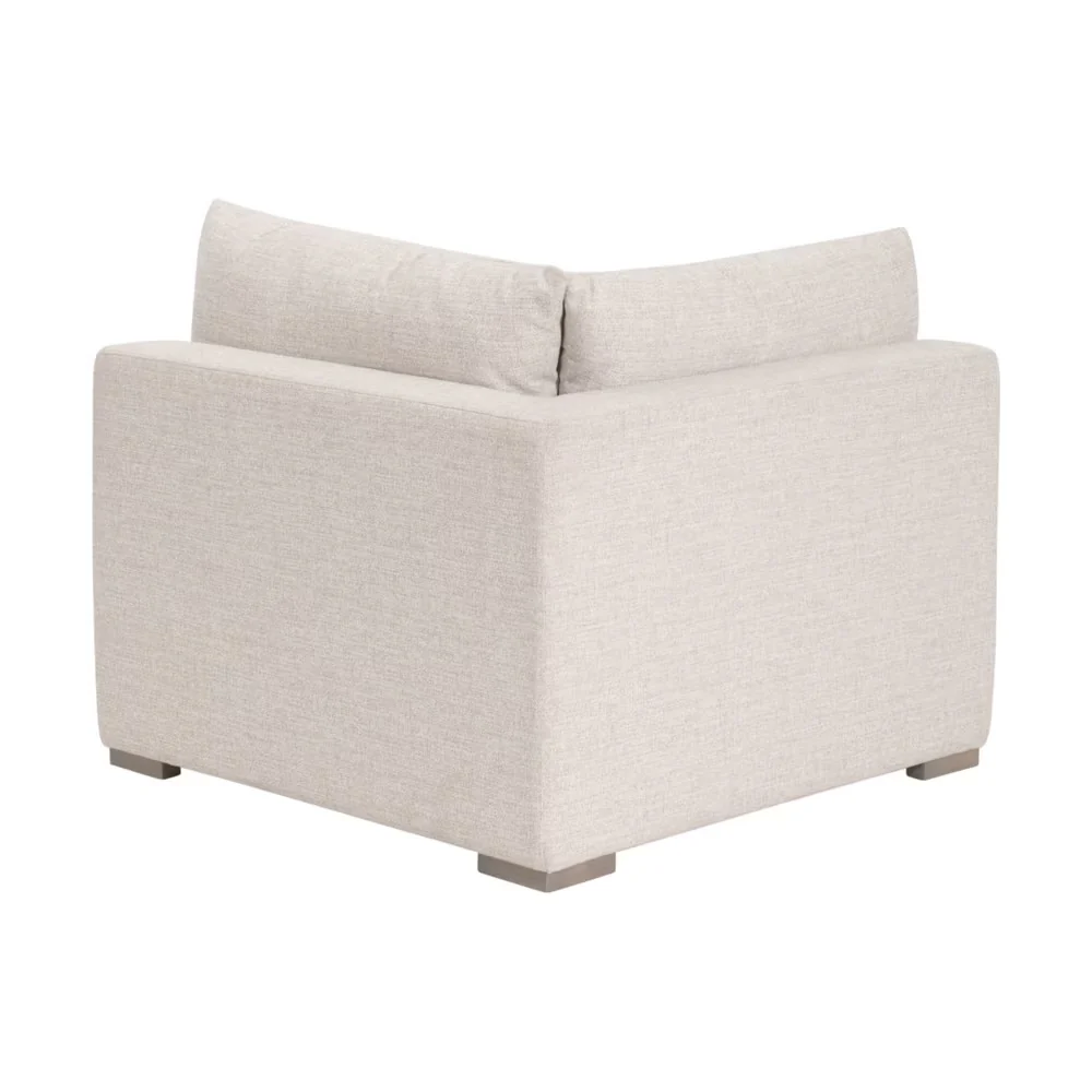 Essentials For Living Newport Outdoor Modular Corner Chair ~ LiveSmart Shapiro-Sand With Desert Accoya Legs - Image 3
