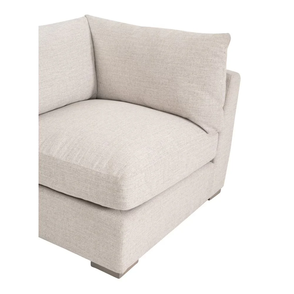 Essentials For Living Newport Outdoor Modular Corner Chair ~ LiveSmart Shapiro-Sand With Desert Accoya Legs - Image 8