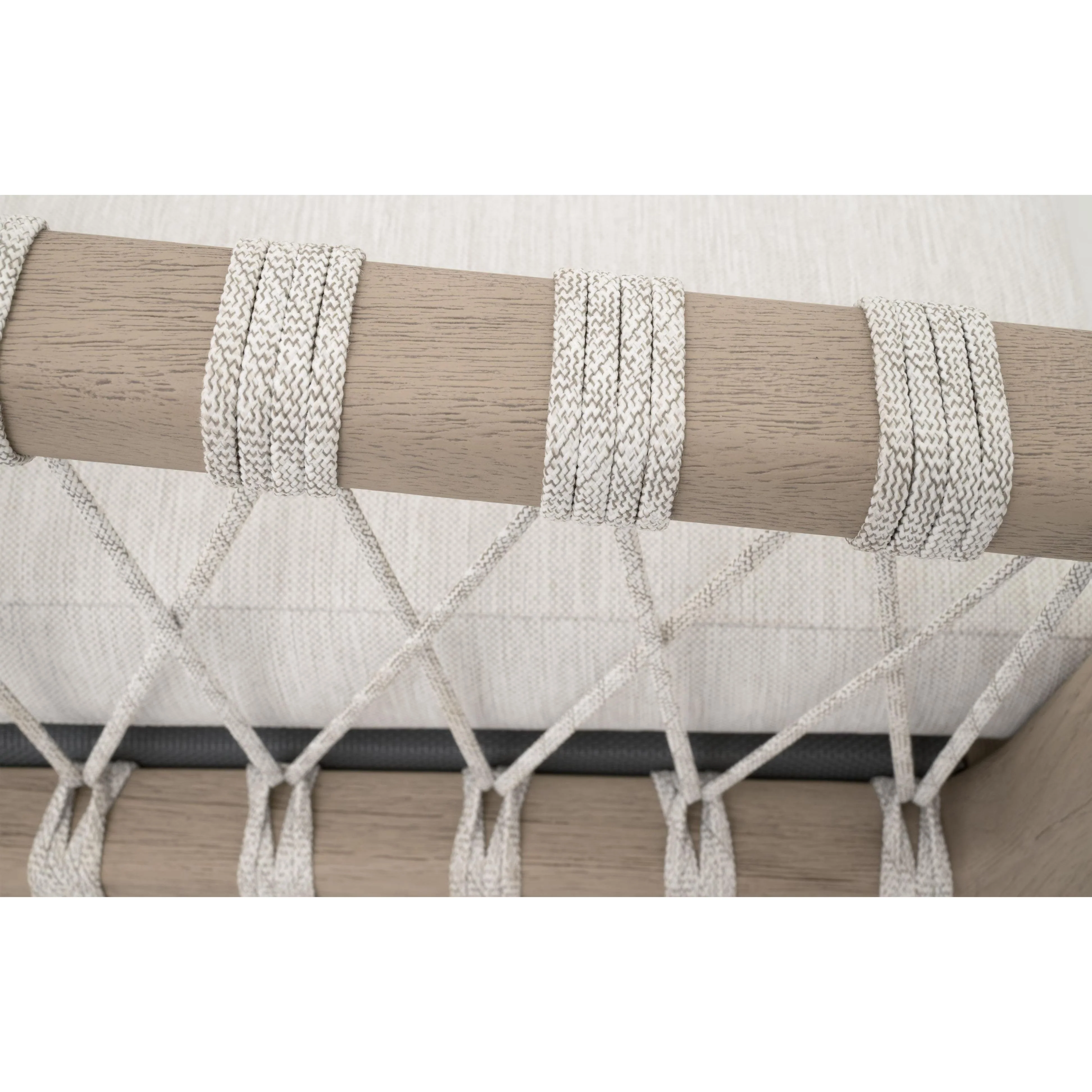 Essentials For Living Pacific Outdoor Counter Stool ~ White Speckle Flat Rope, Performance White Speckle, Washed Ever Teak - Image 8