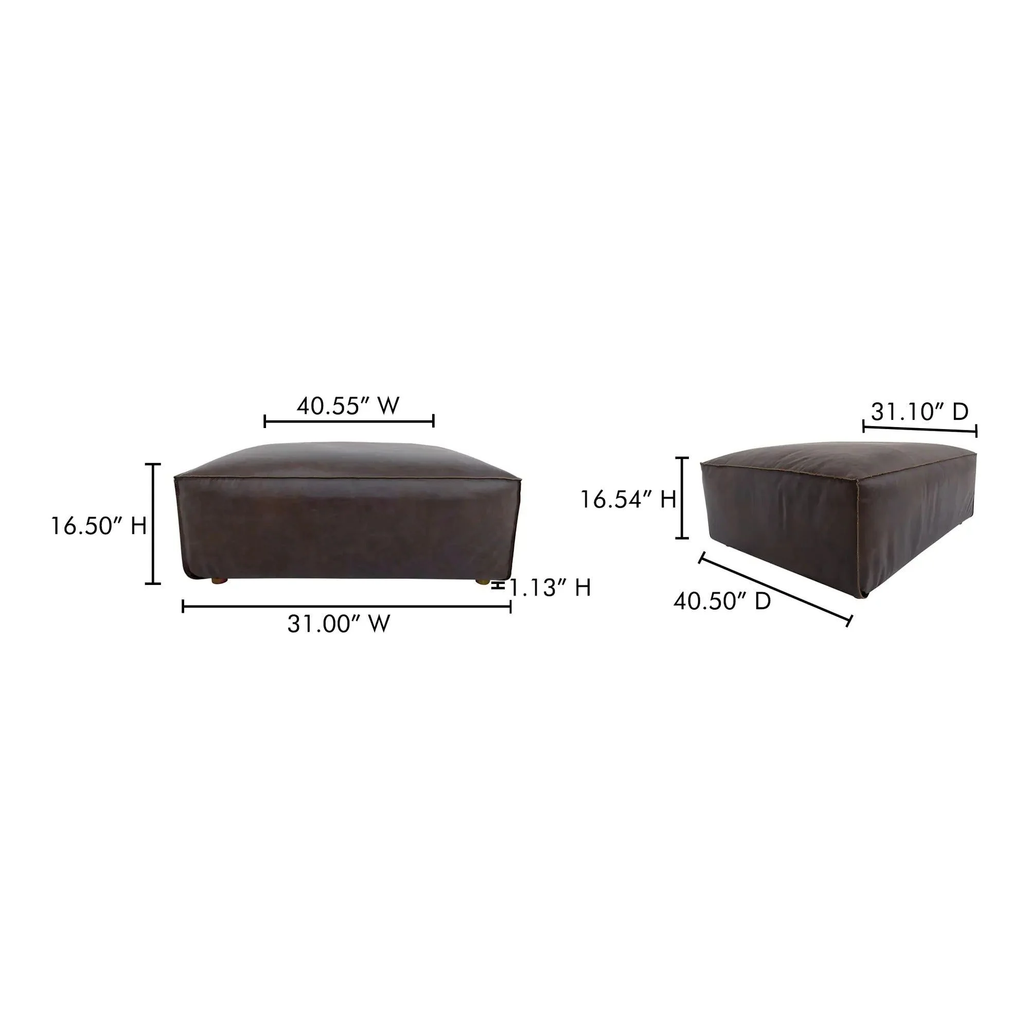 Moe’s Home Collection Form Espresso Brown Ottoman - Image 7