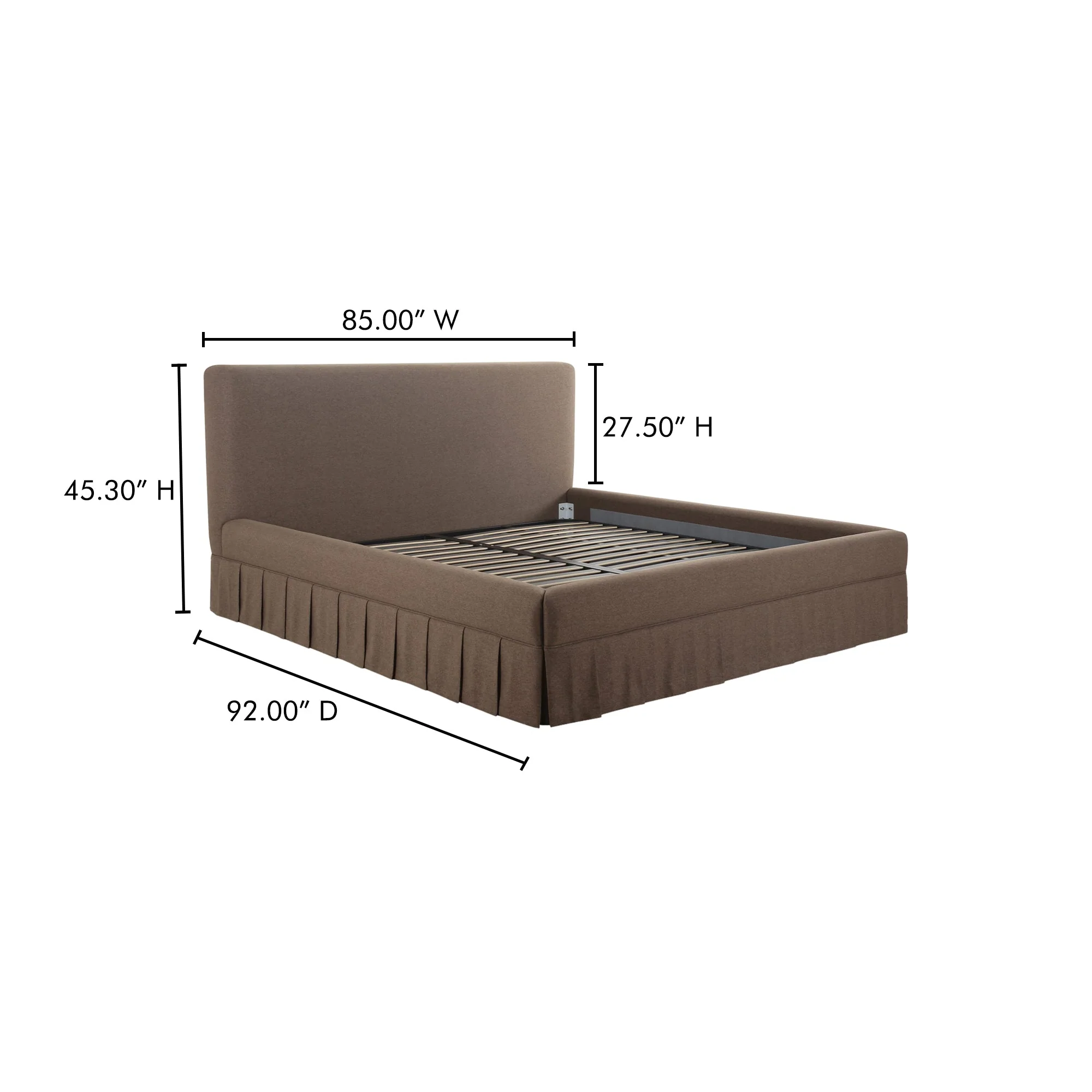 Moe's Home Collection Maren Brown Upholstered King Size Bed - Image 13